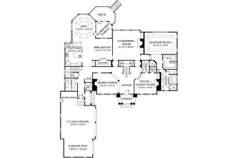 Dream House Plan - Floor Plan - Main Floor for Colonial House Plan #453-27 - 5 bed, 5.5 bath