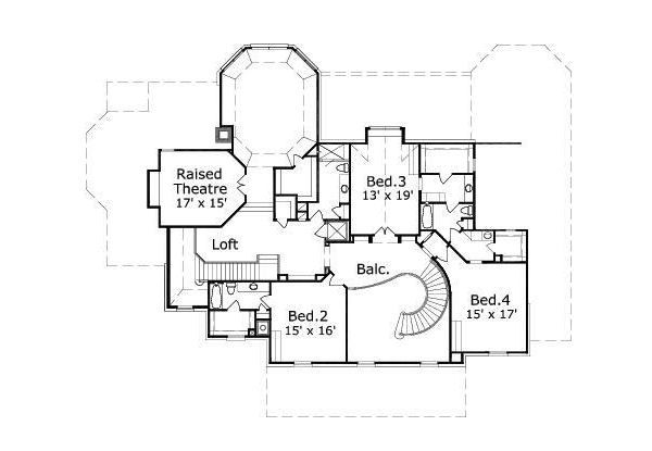 European Floor Plan - Upper Floor Plan #411-777