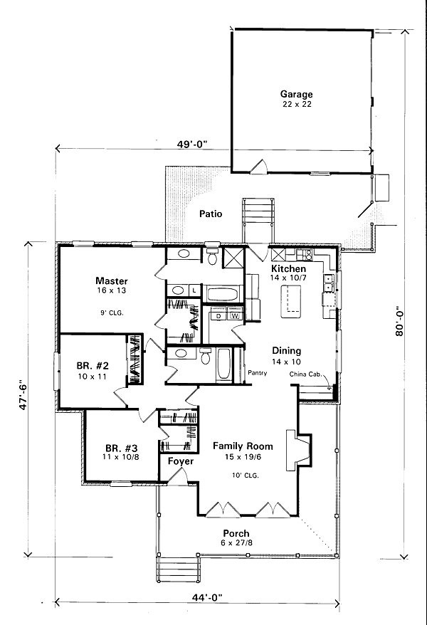 House Design - Country Floor Plan - Main Floor Plan #41-114