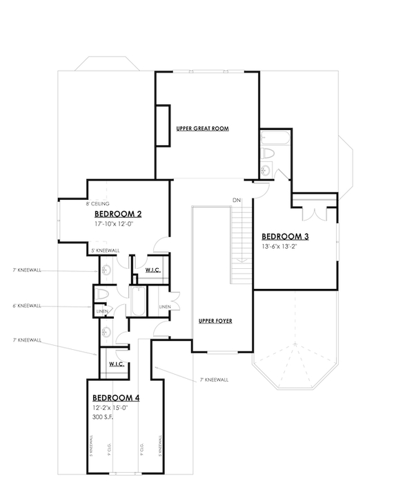 Architectural House Design - Traditional Floor Plan - Upper Floor Plan #30-365