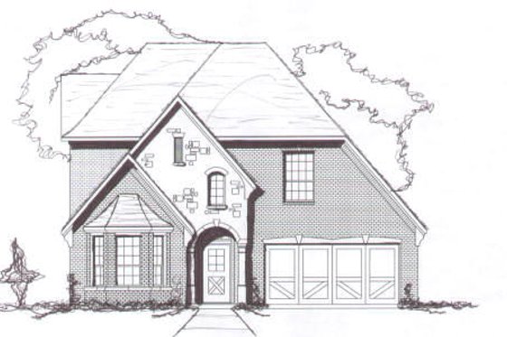 Exterior - Front Elevation for European House Plan #141-193 - 3 bed, 2.5 bath