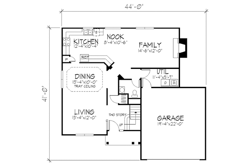 Home Plan - Floor Plan - Main Floor for Country House Plan #320-452 - 4 bed, 2.5 bath