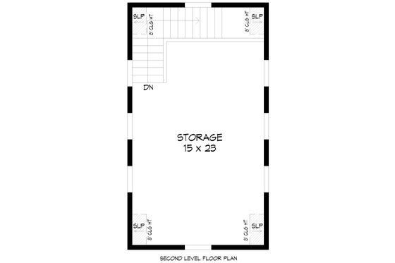Floor Plan - Upper Floor for Farmhouse House Plan #932-1068, 1 bath