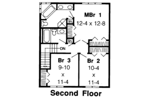 Floor Plan - Upper Floor for Traditional House Plan #312-247 - 3 bed, 2.5 bath