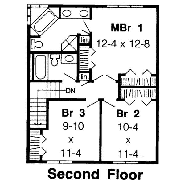 Traditional Floor Plan - Upper Floor Plan #312-247