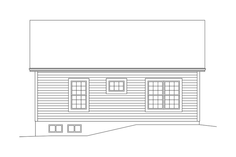 House Blueprint - Exterior - Rear Elevation for Country House Plan #57-651 - 2 bed, 1 bath