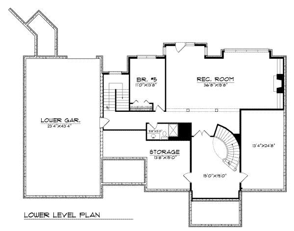Southern Floor Plan - Lower Floor Plan #70-552