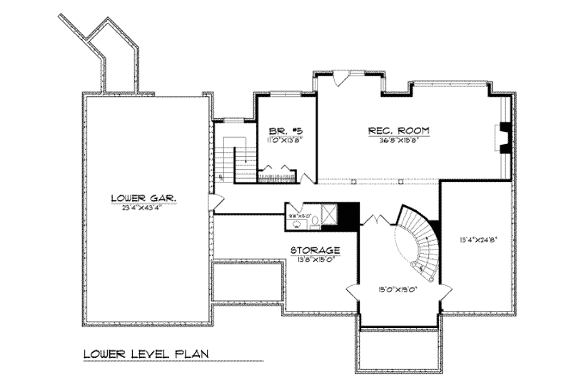 Home Plan - Floor Plan - Lower Floor for Southern House Plan #70-552 - 4 bed, 4.5 bath