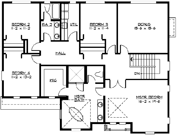 European Floor Plan - Upper Floor Plan #132-152