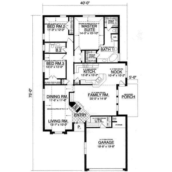European Floor Plan - Main Floor Plan #40-360