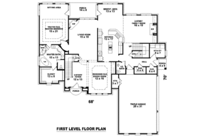 Floor Plan - Main Floor for European House Plan #81-1249 - 3 bed, 3.5 bath