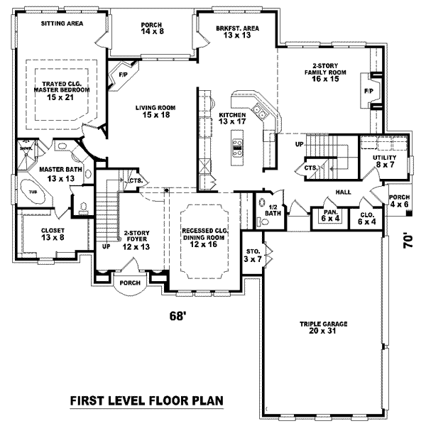 European Floor Plan - Main Floor Plan #81-1249