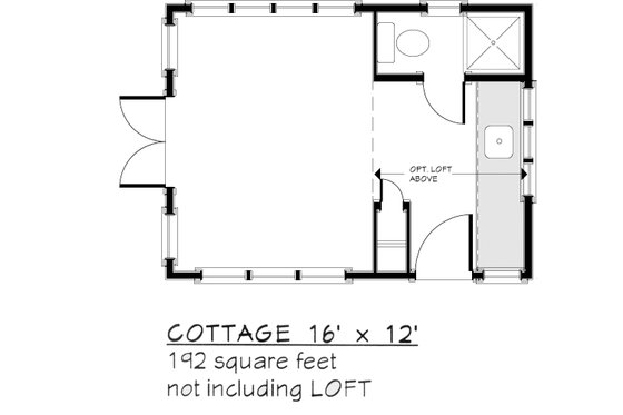 Floor Plan - Main Floor 1 for Craftsman House Plan #917-29 - 1 bed, 1 bath