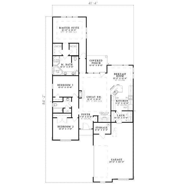 House Plan Design - Tudor Floor Plan - Main Floor Plan #17-1146