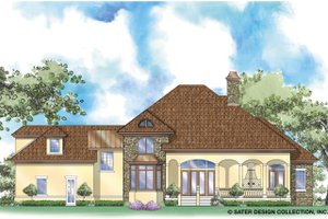 Exterior - Rear Elevation for Mediterranean House Plan #930-258 - 4 bed, 3.5 bath