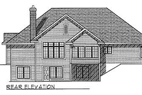 Exterior - Rear Elevation for Traditional House Plan #70-298 - 2 bed, 2 bath
