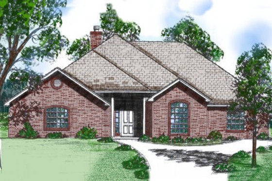 Exterior - Front Elevation for Southern House Plan #52-204 - 3 bed, 2.5 bath