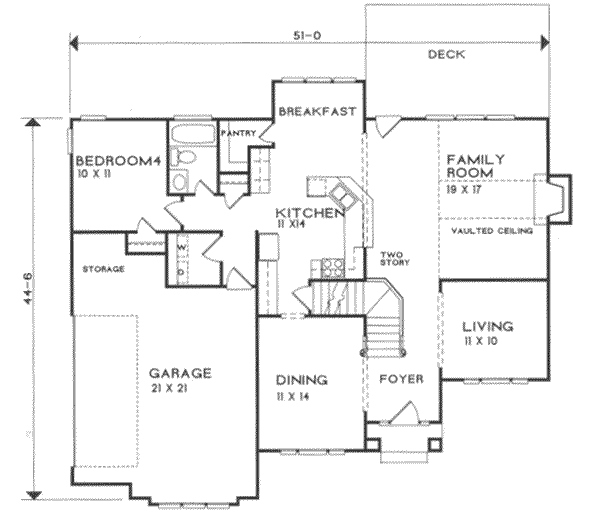 Home Plan - Traditional Floor Plan - Main Floor Plan #129-103