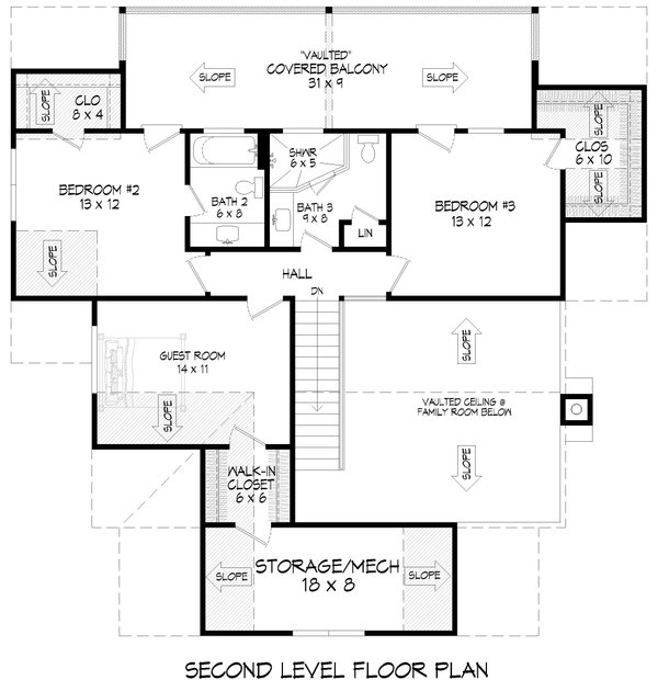 Dream House Plan - Farmhouse Floor Plan - Upper Floor Plan #932-984