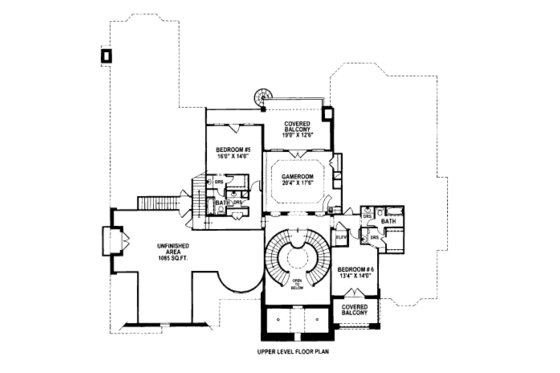 Floor Plan - Upper Floor for European House Plan #141-326 - 6 bed, 7 bath