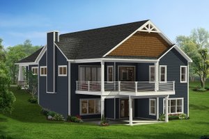 Exterior - Rear Elevation for Craftsman House Plan #1057-9 - 2 bed, 2 bath