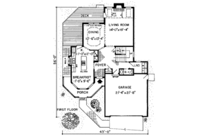 Floor Plan - Main Floor for Victorian House Plan #312-276 - 3 bed, 2.5 bath