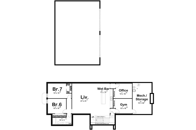 House Design - Floor Plan - Lower Floor for Barndominium House Plan #455-697 - 5 bed, 4.5 bath