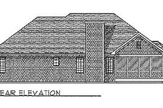 Exterior - Rear Elevation for Traditional House Plan #70-162 - 3 bed, 3.5 bath