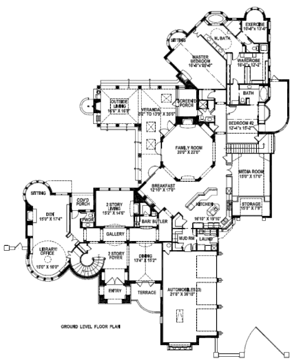 Tudor Floor Plan - Main Floor Plan #141-281