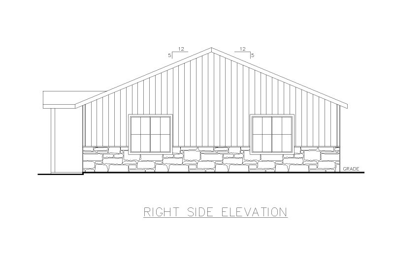 Architectural House Design - Exterior - Other Elevation for Ranch House Plan #117-295 - 3 bed, 2 bath