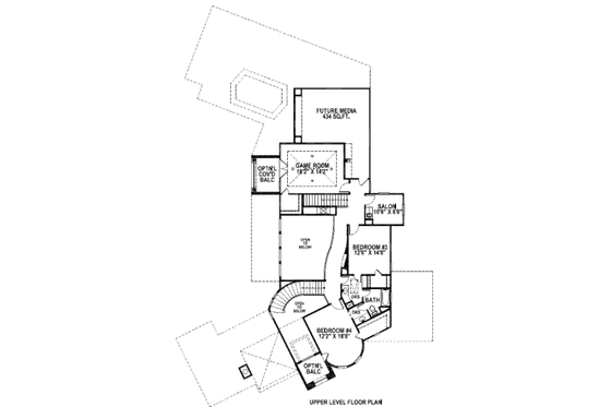 Floor Plan - Upper Floor for Mediterranean House Plan #141-223 - 4 bed, 3.5 bath