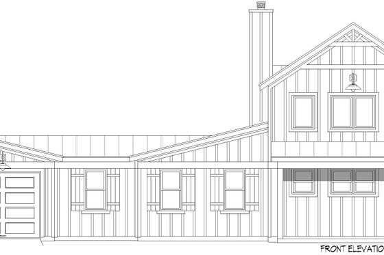 Exterior - Front Elevation 3 for Barndominium House Plan #932-1144 - 3 bed, 2 bath