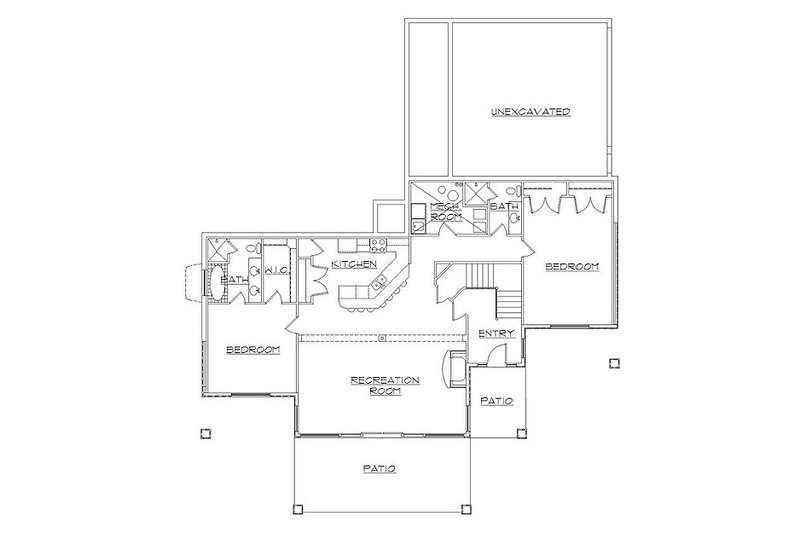 Dream House Plan - Floor Plan - Lower Floor for Bungalow House Plan #5-377 - 4 bed, 4.5 bath