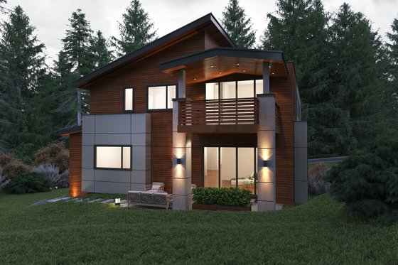 Exterior - Rear Elevation for Contemporary House Plan #1066-38 - 6 bed, 5.5 bath