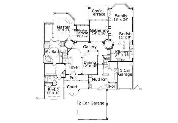 European Floor Plan - Main Floor Plan #411-839