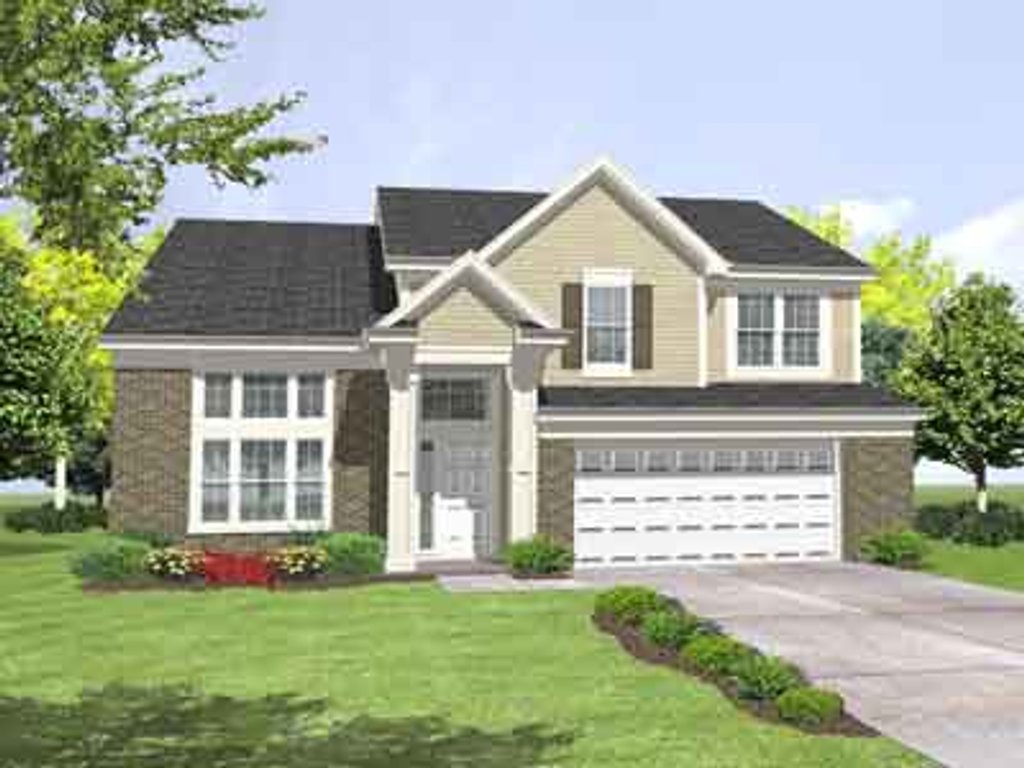 Exterior - Front Elevation 2 House Plan #50-244 - 4 bed, 2.5 bath