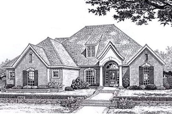 Exterior - Front Elevation for European House Plan #310-835 - 4 bed, 2.5 bath