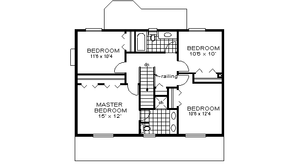 Traditional Floor Plan - Upper Floor Plan #18-279