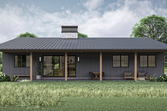 Exterior - Rear Elevation for Modern House Plan #455-470 - 3 bed, 2.5 bath