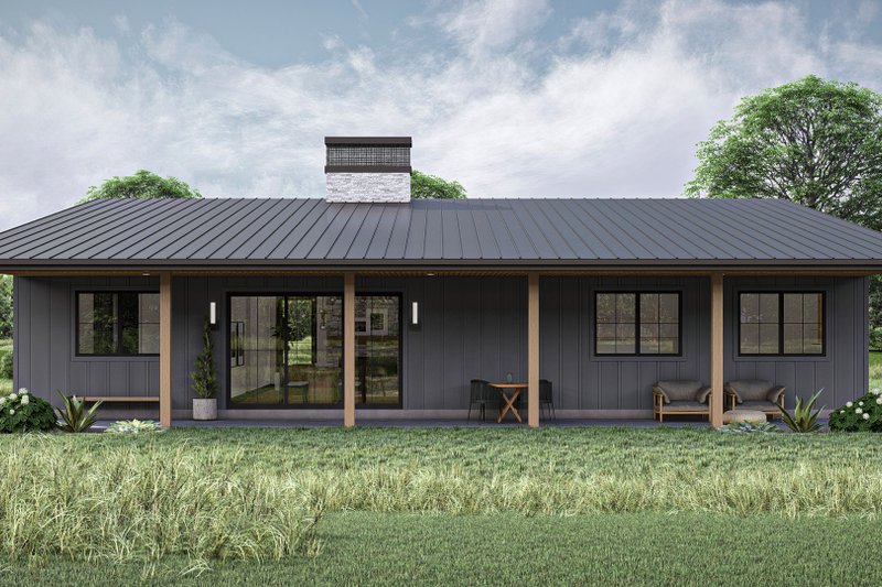 House Blueprint - Exterior - Rear Elevation for Modern House Plan #455-470 - 3 bed, 2.5 bath