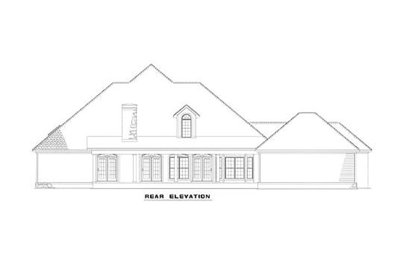 House Blueprint - Exterior - Rear Elevation for European House Plan #17-2040 - 4 bed, 4.5 bath