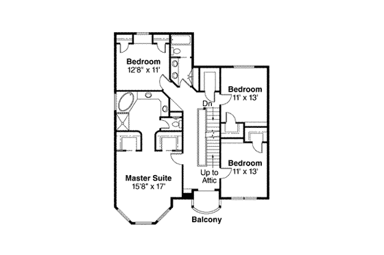 Floor Plan - Upper Floor for Victorian House Plan #124-274 - 4 bed, 2.5 bath