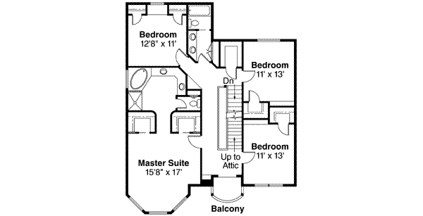 Victorian Floor Plan - Upper Floor Plan #124-274