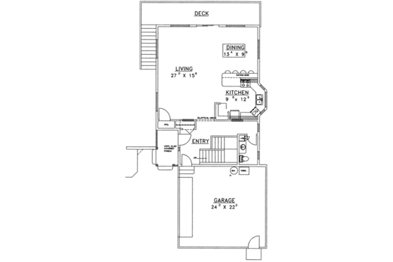 Floor Plan - Main Floor for Traditional House Plan #117-288 - 3 bed, 3.5 bath