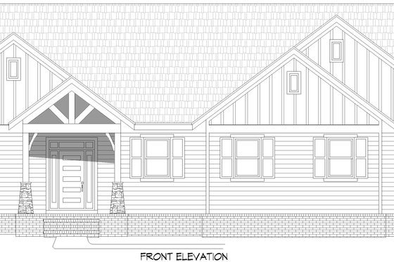 Exterior - Front Elevation 3 for Craftsman House Plan #932-1029 - 4 bed, 4 bath