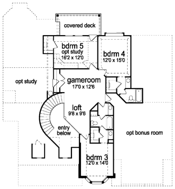 House Design - Colonial Floor Plan - Upper Floor Plan #84-421