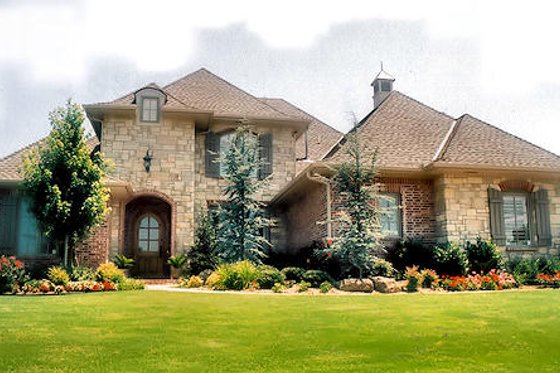 Exterior - Front Elevation for European House Plan #52-237 - 3 bed, 3.5 bath