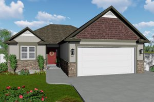 Ranch Exterior - Front Elevation Plan #1060-42