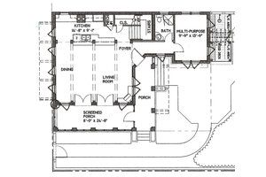 Floor Plan - Main Floor for Beach House Plan #536-5 - 3 bed, 4 bath
