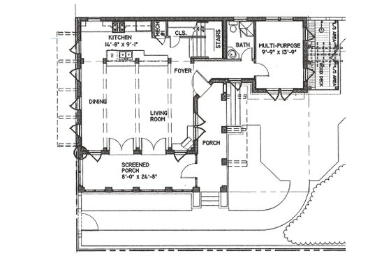 Floor Plan - Main Floor for Beach House Plan #536-5 - 3 bed, 4 bath